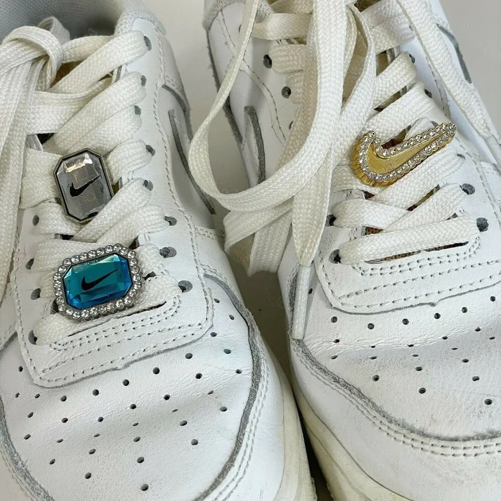 Nike Womens Air Force 1´07 LX Bling CZ8101-100 Sneakers‎ White Size 5.5 Leather